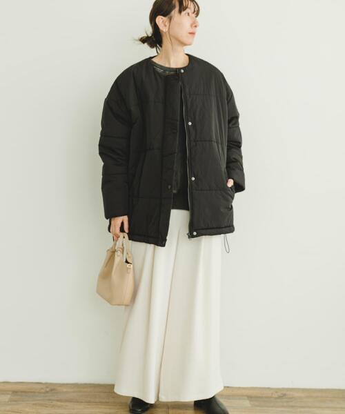 ITEMS URBANRESEARCH（アイテムズ アーバンリサーチ）の「中綿キルトオーバージャケット（ダウンジャケット/コート・レディース・ホワイト系その他/ブラック・FREE）」の8枚目の写真