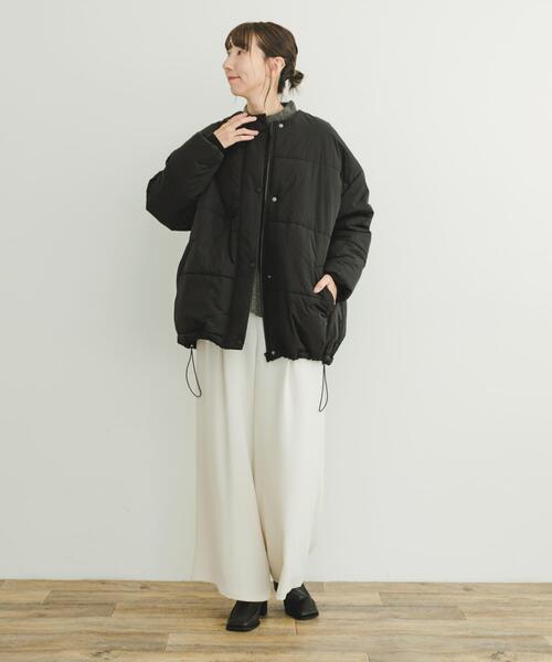 ITEMS URBANRESEARCH（アイテムズ アーバンリサーチ）の「中綿キルトオーバージャケット（ダウンジャケット/コート・レディース・ホワイト系その他/ブラック・FREE）」の11枚目の写真