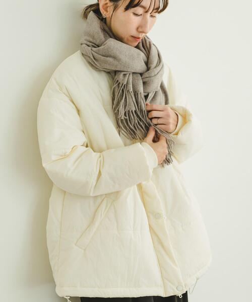 ITEMS URBANRESEARCH（アイテムズ アーバンリサーチ）の「中綿キルトオーバージャケット（ダウンジャケット/コート・レディース・ホワイト系その他/ブラック・FREE）」の14枚目の写真