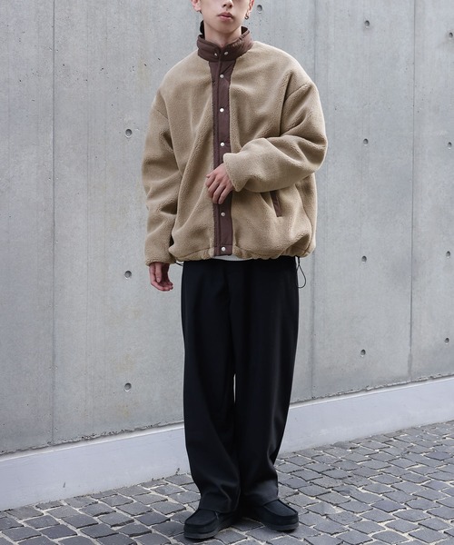 n'OrLABEL（ノアールレーベル）の「【セットアップ対応】『スタンドカラーボアジャケット』（ブルゾン・メンズ・ベージュ/ブラック・L/M）」の16枚目の写真