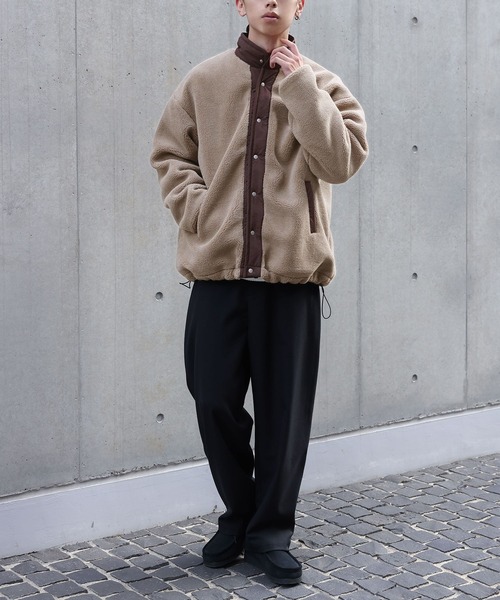 n'OrLABEL（ノアールレーベル）の「【セットアップ対応】『スタンドカラーボアジャケット』（ブルゾン・メンズ・ベージュ/ブラック・L/M）」の10枚目の写真