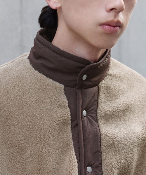 n'OrLABEL（ノアールレーベル）の「【セットアップ対応】『スタンドカラーボアジャケット』（ブルゾン・メンズ・ベージュ/ブラック・L/M）」の21枚目の写真