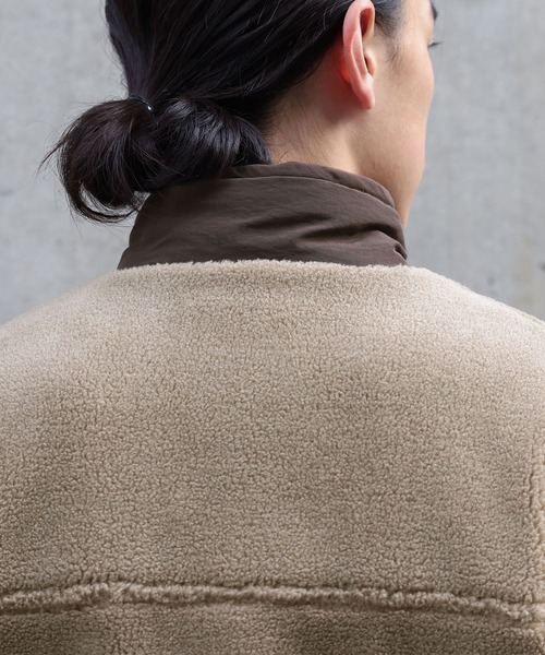 n'OrLABEL（ノアールレーベル）の「【セットアップ対応】『スタンドカラーボアジャケット』（ブルゾン・メンズ・ベージュ/ブラック・L/M）」の13枚目の写真