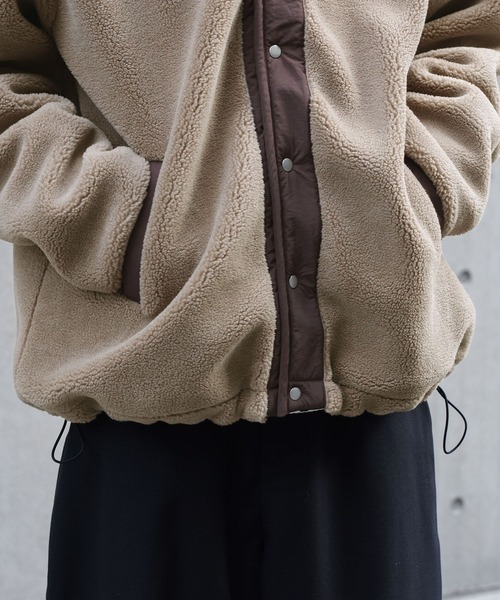 n'OrLABEL（ノアールレーベル）の「【セットアップ対応】『スタンドカラーボアジャケット』（ブルゾン・メンズ・ベージュ/ブラック・L/M）」の4枚目の写真