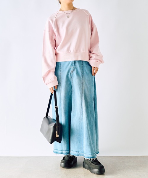 un dix cors（アンディコール）の「裏毛ピグメントカラースウェット（スウェット・レディース・ブルー/ピンク・FREE）」の11枚目の写真