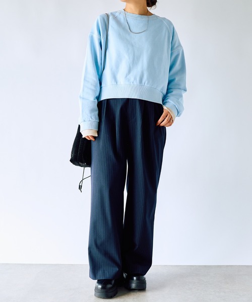 un dix cors（アンディコール）の「裏毛ピグメントカラースウェット（スウェット・レディース・ブルー/ピンク・FREE）」の18枚目の写真