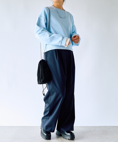 un dix cors（アンディコール）の「裏毛ピグメントカラースウェット（スウェット・レディース・ブルー/ピンク・FREE）」の19枚目の写真