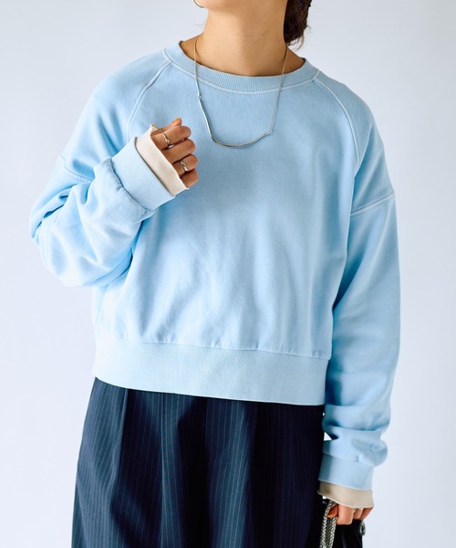 un dix cors（アンディコール）の「裏毛ピグメントカラースウェット（スウェット・レディース・ブルー/ピンク・FREE）」の14枚目の写真
