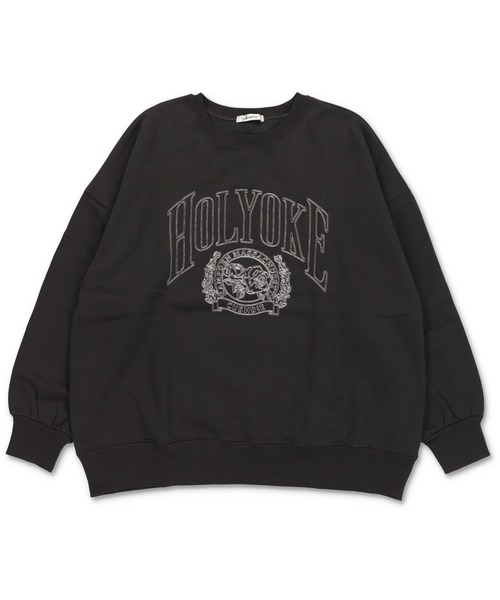 SPINNS(スピンズ)の「カレッジロゴ刺繍デザイン 裏起毛ビッグスウェット(スウェット・レディース・ネイビー/ボルドー/杢グレー/スミクロ・ONESIZE)」の14枚目の写真