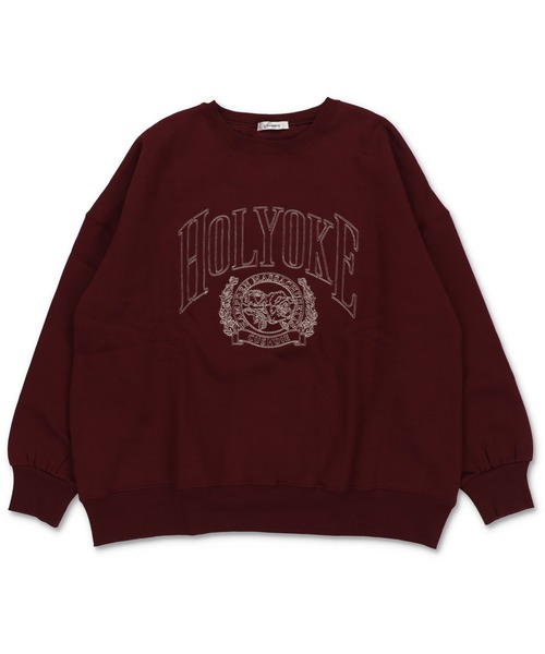 SPINNS(スピンズ)の「カレッジロゴ刺繍デザイン 裏起毛ビッグスウェット(スウェット・レディース・ネイビー/ボルドー/杢グレー/スミクロ・ONESIZE)」の16枚目の写真