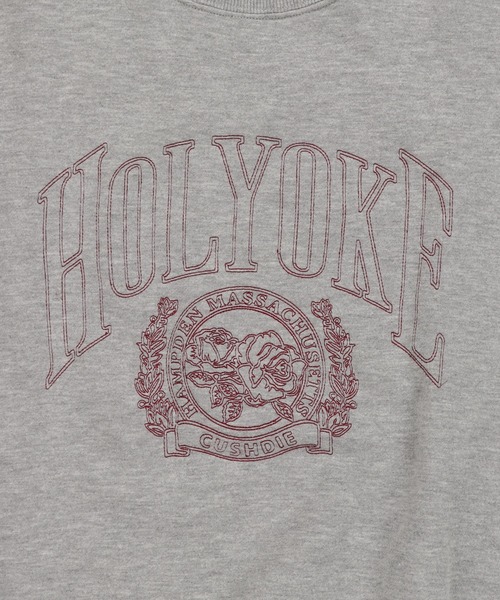 SPINNS(スピンズ)の「カレッジロゴ刺繍デザイン 裏起毛ビッグスウェット(スウェット・レディース・ネイビー/ボルドー/杢グレー/スミクロ・ONESIZE)」の19枚目の写真