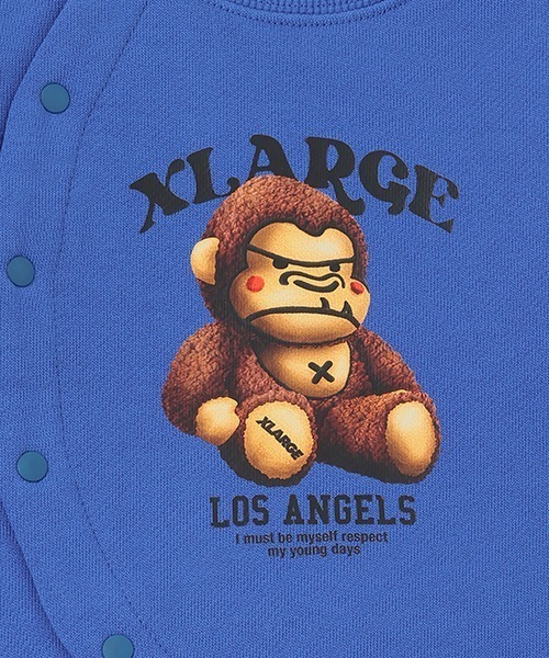 XLARGE KIDS（エクストララージキッズ）の「ぬいぐるみファニーゴリラ2WAYオール（ロンパース・キッズ・ブラック/ブルー・50-70cm）」の8枚目の写真