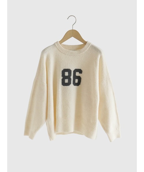 FIKA.(フィーカ)の「Wool-like number logo knit(ニット/セーター・レディース・杢グレー/モカ/オフホワイト・FREE)」の17枚目の写真