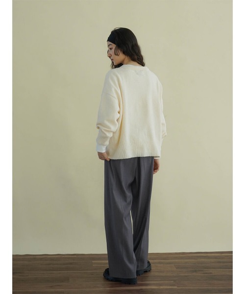 FIKA.(フィーカ)の「Wool-like number logo knit(ニット/セーター・レディース・杢グレー/モカ/オフホワイト・FREE)」の18枚目の写真