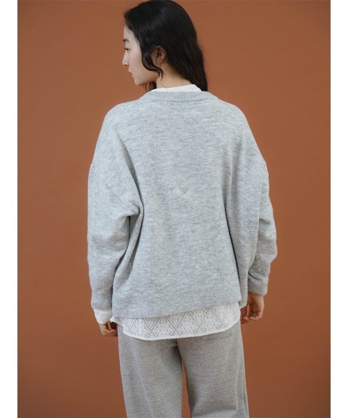 FIKA.(フィーカ)の「Wool-like number logo knit(ニット/セーター・レディース・杢グレー/モカ/オフホワイト・FREE)」の12枚目の写真
