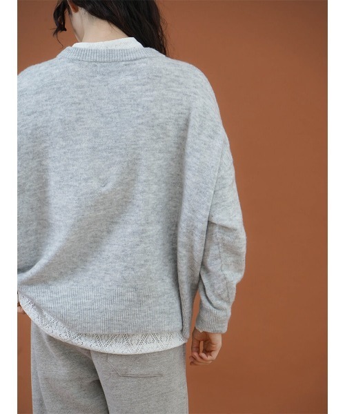 FIKA.(フィーカ)の「Wool-like number logo knit(ニット/セーター・レディース・杢グレー/モカ/オフホワイト・FREE)」の11枚目の写真