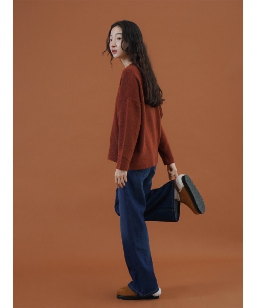 FIKA.(フィーカ)の「Wool-like number logo knit(ニット/セーター・レディース・杢グレー/モカ/オフホワイト・FREE)」の6枚目の写真