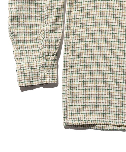 BEAMS PLUS（ビームスプラス）の「ガングラブ メッシュ オープンカラー ボタンダウン シャツ（シャツ/ブラウス・メンズ・ベージュ/ホワイト・L/S/XL/M）」の10枚目の写真