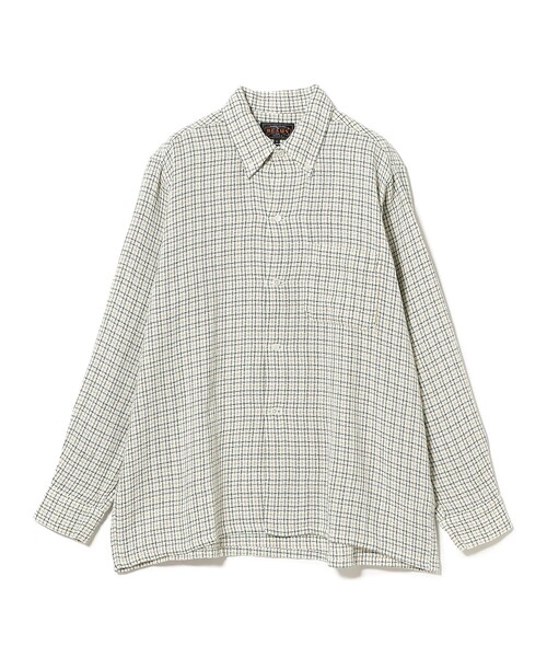 BEAMS PLUS（ビームスプラス）の「ガングラブ メッシュ オープンカラー ボタンダウン シャツ（シャツ/ブラウス・メンズ・ベージュ/ホワイト・L/S/XL/M）」の13枚目の写真
