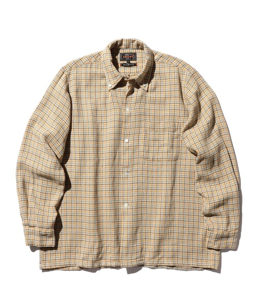 BEAMS PLUS（ビームスプラス）の「ガングラブ メッシュ オープンカラー ボタンダウン シャツ（シャツ/ブラウス・メンズ・ベージュ/ホワイト・L/S/XL/M）」の16枚目の写真