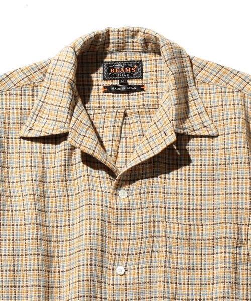 BEAMS PLUS（ビームスプラス）の「ガングラブ メッシュ オープンカラー ボタンダウン シャツ（シャツ/ブラウス・メンズ・ベージュ/ホワイト・L/S/XL/M）」の18枚目の写真