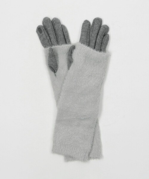 green label relaxing（グリーンレーベルリラクシング）の「【WEB限定】3WAY シャギー アームウォーマー グローブ / 手袋 ―タッチパネル対応―（手袋・レディース・オフホワイト/ライトグレー/ダークグレー・FREE）」の13枚目の写真