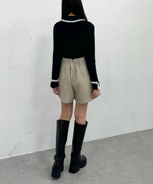 archives（アルシーヴ）の「フェザーパイピングカラーリブニット（ニット/セーター・レディース・ピンクベージュ/ブラック/アイボリー・MEDIUM）」の10枚目の写真