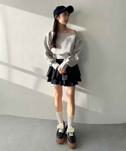 one after another NICE CLAUP(ワンアフターアナザーナイスクラップ)の「イニシャルモチーフタンスニーカー(スニーカー・レディース・ホワイト/ピンク/ブラック・S/M/L)」の5枚目の写真