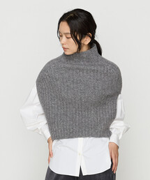 Gabardine K.T | ウールナイロンのリブ編み ケープベスト(ベスト)