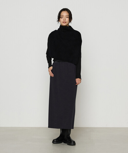 Gabardine K.T(ギャバジンケーティー)の「ウールナイロンのリブ編み ケープベスト(ベスト・レディース・グレー/ブラック/ライトグレー・FREE)」の17枚目の写真