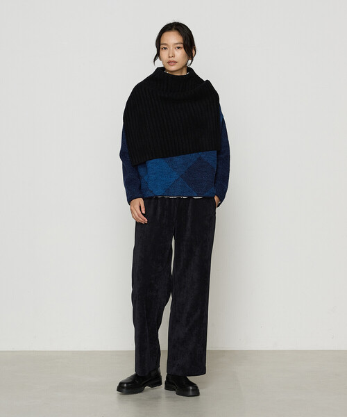 Gabardine K.T(ギャバジンケーティー)の「ウールナイロンのリブ編み ケープベスト(ベスト・レディース・グレー/ブラック/ライトグレー・FREE)」の16枚目の写真