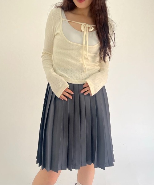 Amazon.co.jp: プリーツスカート 制服 スカート 膝丈 スクール