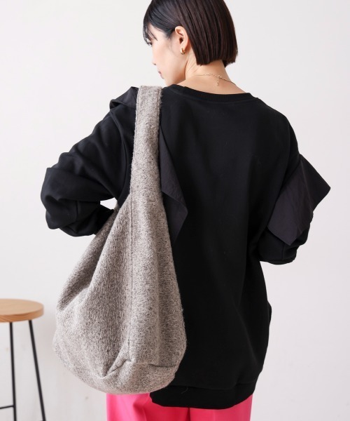 Bou Jeloud（ブージュルード）の「ウールライクショルダーバッグ（ショルダーバッグ・レディース・グレー/ブラック/レッド・ONESIZE）」の11枚目の写真