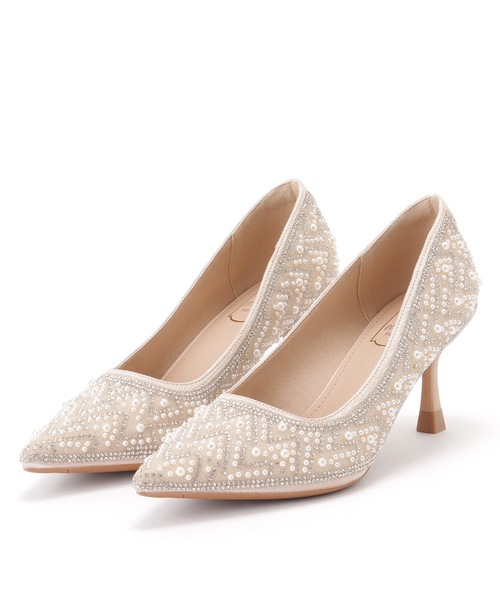 Lace Ladies ミックス ビース トライバル柄 ハイヒール パンプス（パンプス）
