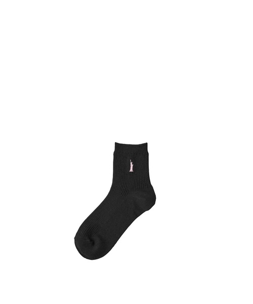 EASTBOY（イーストボーイ）の「ソックス 両面刺繍 13cm丈 通学 靴下 中学生 高校生 スクール（ソックス/靴下・キッズ・ブラック×ピンク/ホワイト×ピンク/ホワイト×ネイビー/ネイビー系2/ブラック×レッド/ホワイト×ブルー/ブラック×ブルー/ネイビー系1/ネイビー系3・F）」の6枚目の写真