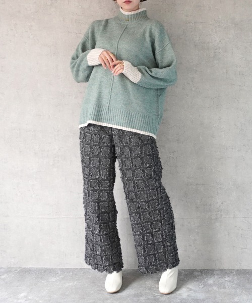 SELECT LEVERY(セレクトリベリー)の「スクエアフリンジチェックイージーパンツ(その他パンツ・レディース・ブラック/ベージュ/ブラウン・MEDIUM)」の11枚目の写真