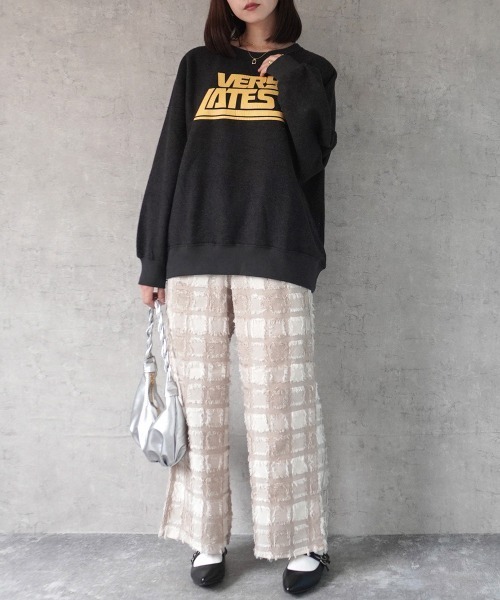 SELECT LEVERY(セレクトリベリー)の「スクエアフリンジチェックイージーパンツ(その他パンツ・レディース・ブラック/ベージュ/ブラウン・MEDIUM)」の14枚目の写真