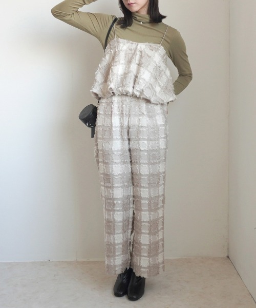 SELECT LEVERY(セレクトリベリー)の「スクエアフリンジチェックイージーパンツ(その他パンツ・レディース・ブラック/ベージュ/ブラウン・MEDIUM)」の16枚目の写真