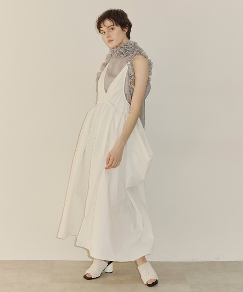 LA BELLE ETUDE（ラベルエチュード）の「サイドドレープデザインキャミワンピース（ワンピース・レディース・ブラック/ベージュ/ホワイト・FREE）」の14枚目の写真