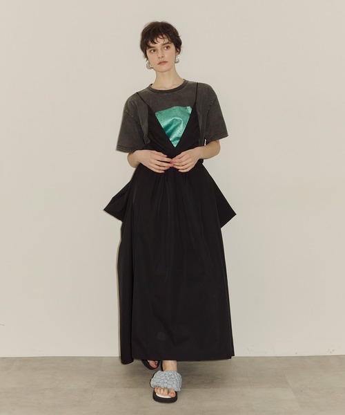 LA BELLE ETUDE（ラベルエチュード）の「サイドドレープデザインキャミワンピース（ワンピース・レディース・ブラック/ベージュ/ホワイト・FREE）」の15枚目の写真