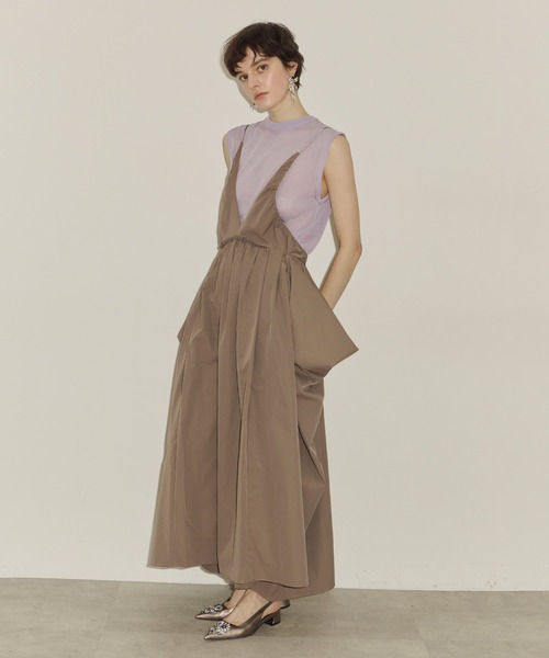 LA BELLE ETUDE（ラベルエチュード）の「サイドドレープデザインキャミワンピース（ワンピース・レディース・ブラック/ベージュ/ホワイト・FREE）」の16枚目の写真