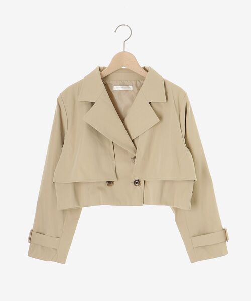 MAJESTIC LEGON（マジェスティックレゴン）の「ショートトレンチコート（トレンチコート・レディース・ベージュ/アイボリー・SMALL/MEDIUM）」の6枚目の写真