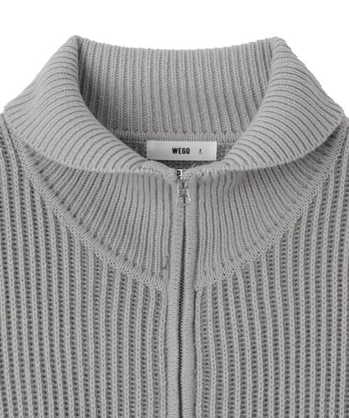 WEGO（ウィゴー）の「WEGO/ダブルジップショートニットブルゾン（カーディガン/ボレロ・レディース・ブラック系その他5/グレー/アイボリー・FREE）」の9枚目の写真