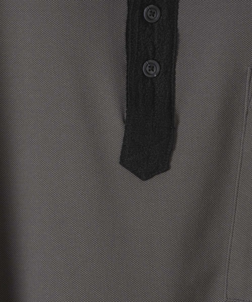 DOOPZ（ドープス）の「Moss stitch polo long T - 鹿の子切替カットソー（シャツ/ブラウス・メンズ・ブラック/グレー・SMALL/MEDIUM/LARGE）」の21枚目の写真