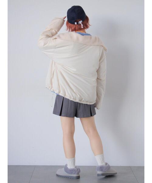 ehka sopo（エヘカソポ）の「リバーシブルボアジャケット（ブルゾン・レディース・グレー/ピンク/キナリ・F）」の21枚目の写真