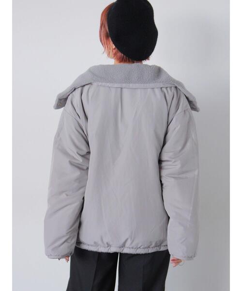 ehka sopo（エヘカソポ）の「リバーシブルボアジャケット（ブルゾン・レディース・グレー/ピンク/キナリ・F）」の4枚目の写真