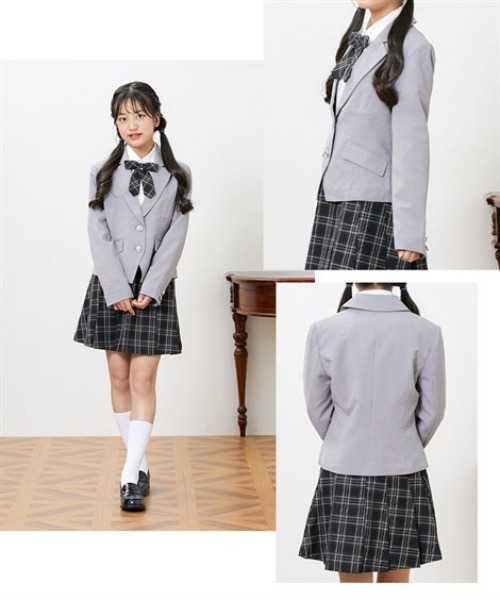 QUNTSTYLE（キュントスタイル）の「フォーマルスカートスーツ５点セット (140～165cm)（スーツセット・キッズ・グレー系/ブラック系・150/140/165/160）」の9枚目の写真