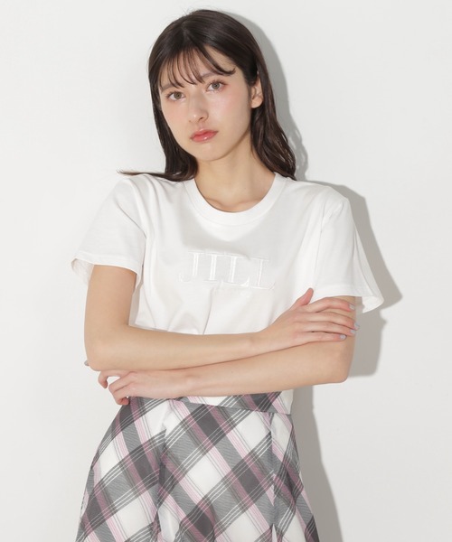 【国内発送】大人気   刺繍 ロゴT☆ オーガニック ◇オーガニック刺繍ロゴTシャツ（Tシャツ/カットソー）｜JILL