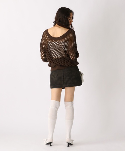 FOREVER 21（フォーエバー トゥエンティーワン）の「【2025SS】2WAYメッシュニットプルオーバー（ニット/セーター・レディース・ナチュラル/ピンク/ブラウン/ブラック・FREE）」の16枚目の写真