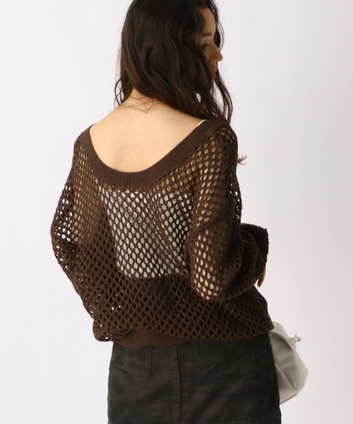 FOREVER 21（フォーエバー トゥエンティーワン）の「【2025SS】2WAYメッシュニットプルオーバー（ニット/セーター・レディース・ナチュラル/ピンク/ブラウン/ブラック・FREE）」の19枚目の写真